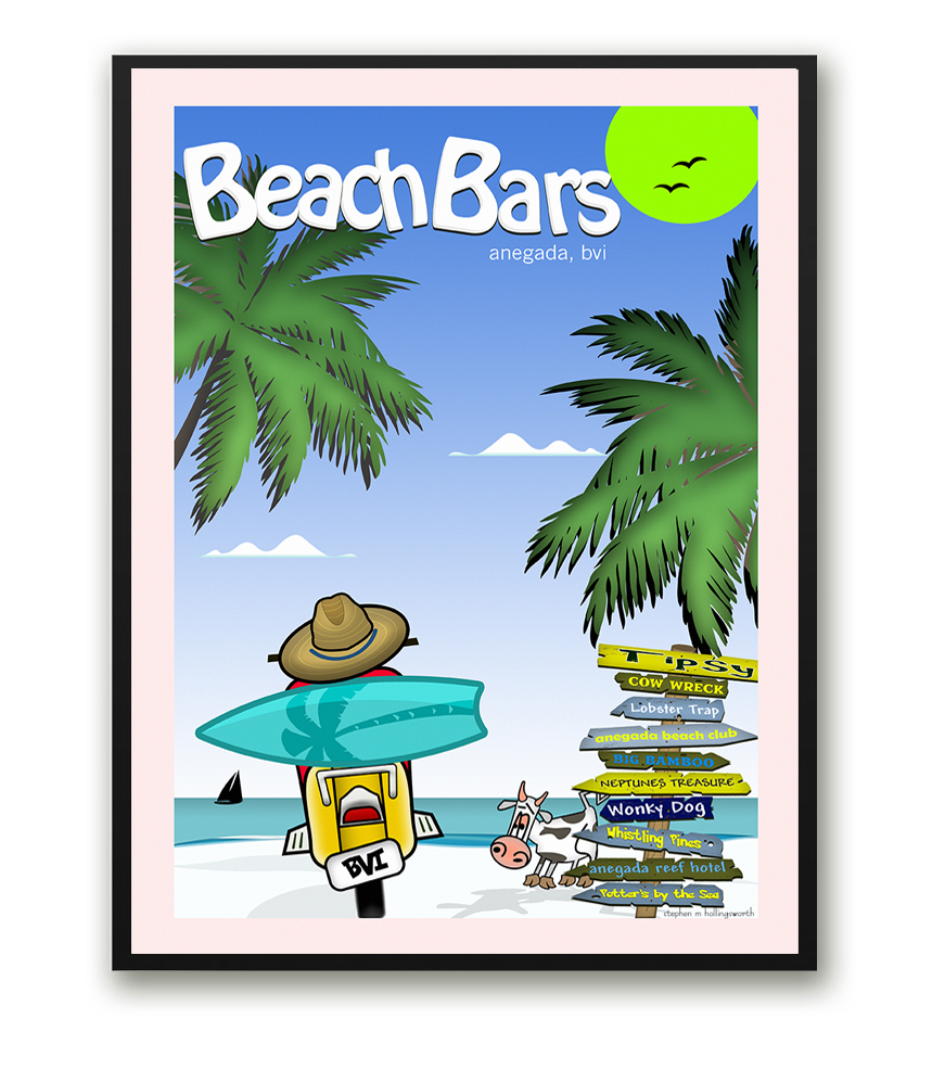 Anegada beach bars Travel Poster