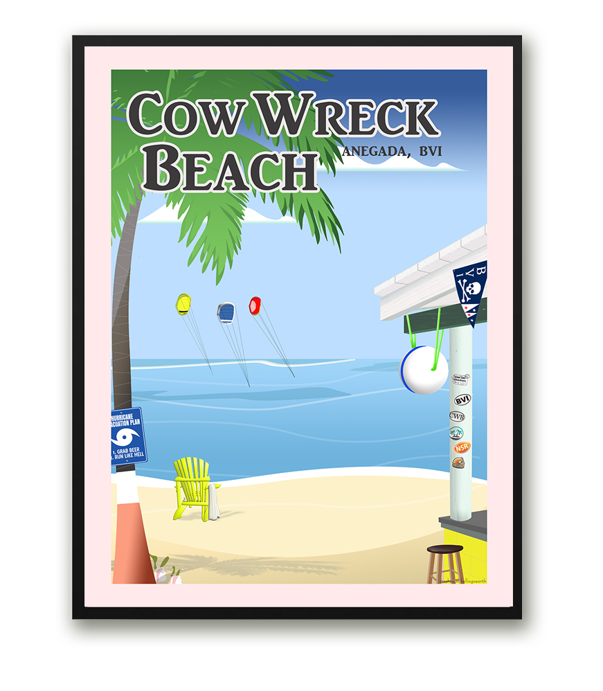 Cow Wreck Beach Travel Poster