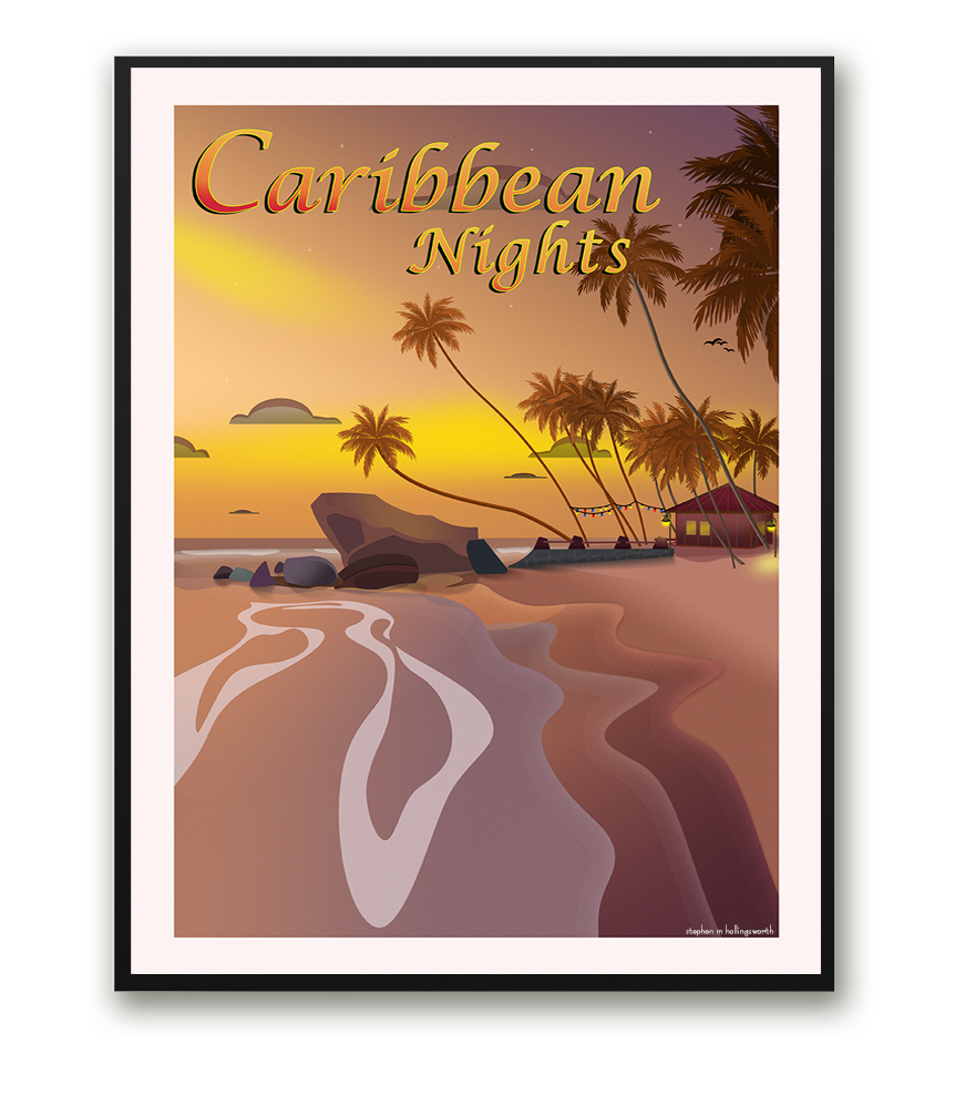 caribbean nights Travel Poster