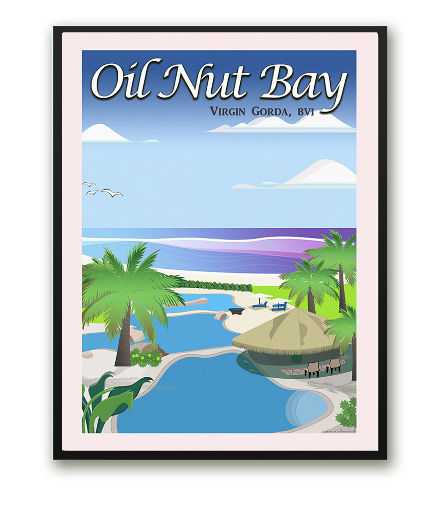 Oil Nut Bay Travel Poster
